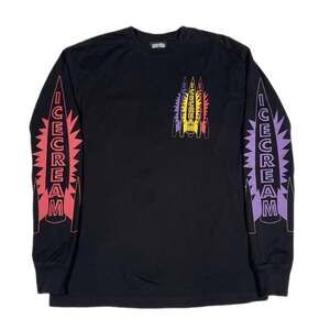 SS22 Ice Cream Crayon Rockets Long Sleeve Tee Shirt Black size Small S B12